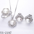 Fábrica de atacado 925 Sterling Silver Pearl Jewelry Set.